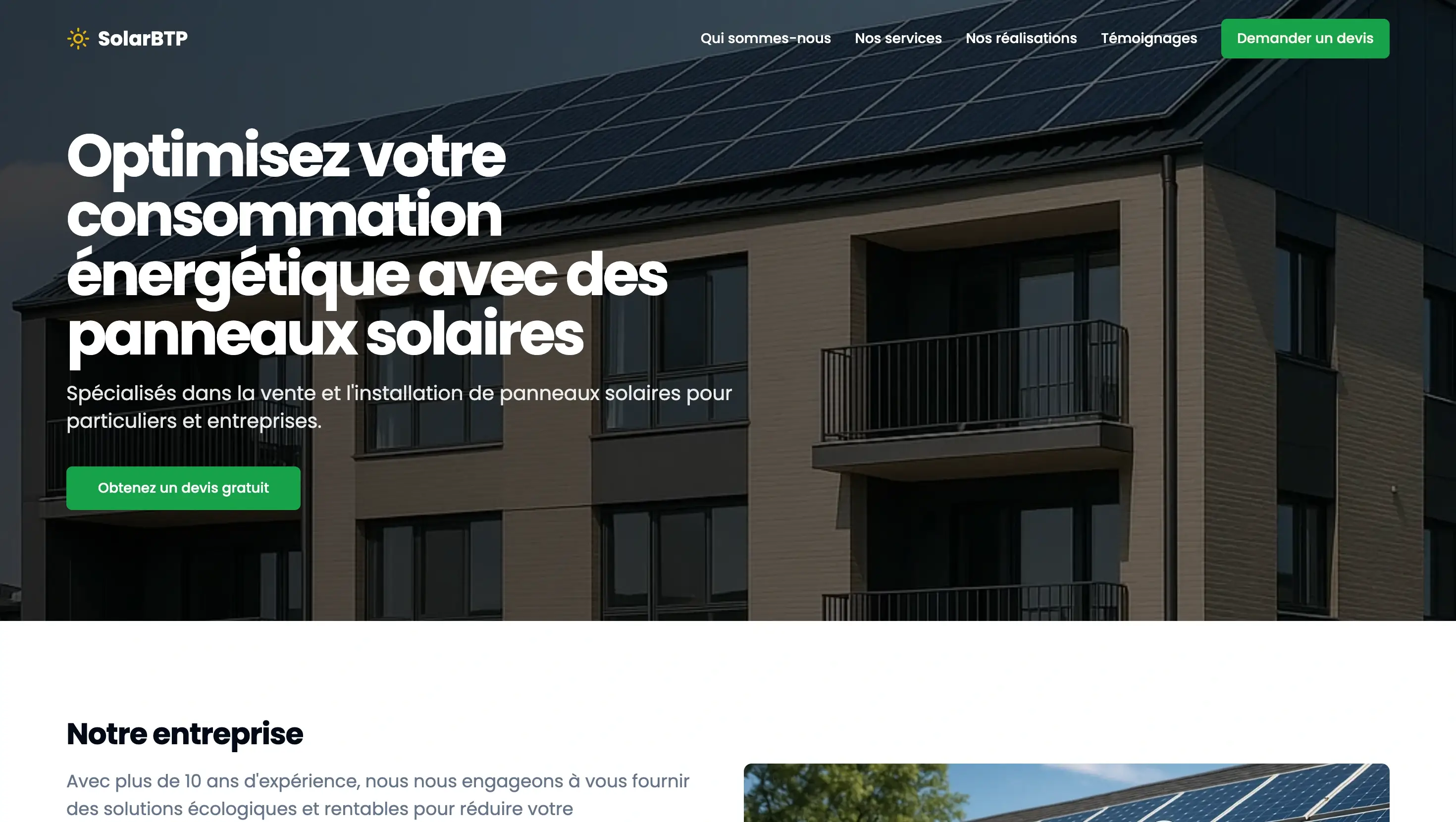 SolarBTP - Panneaux Solaires